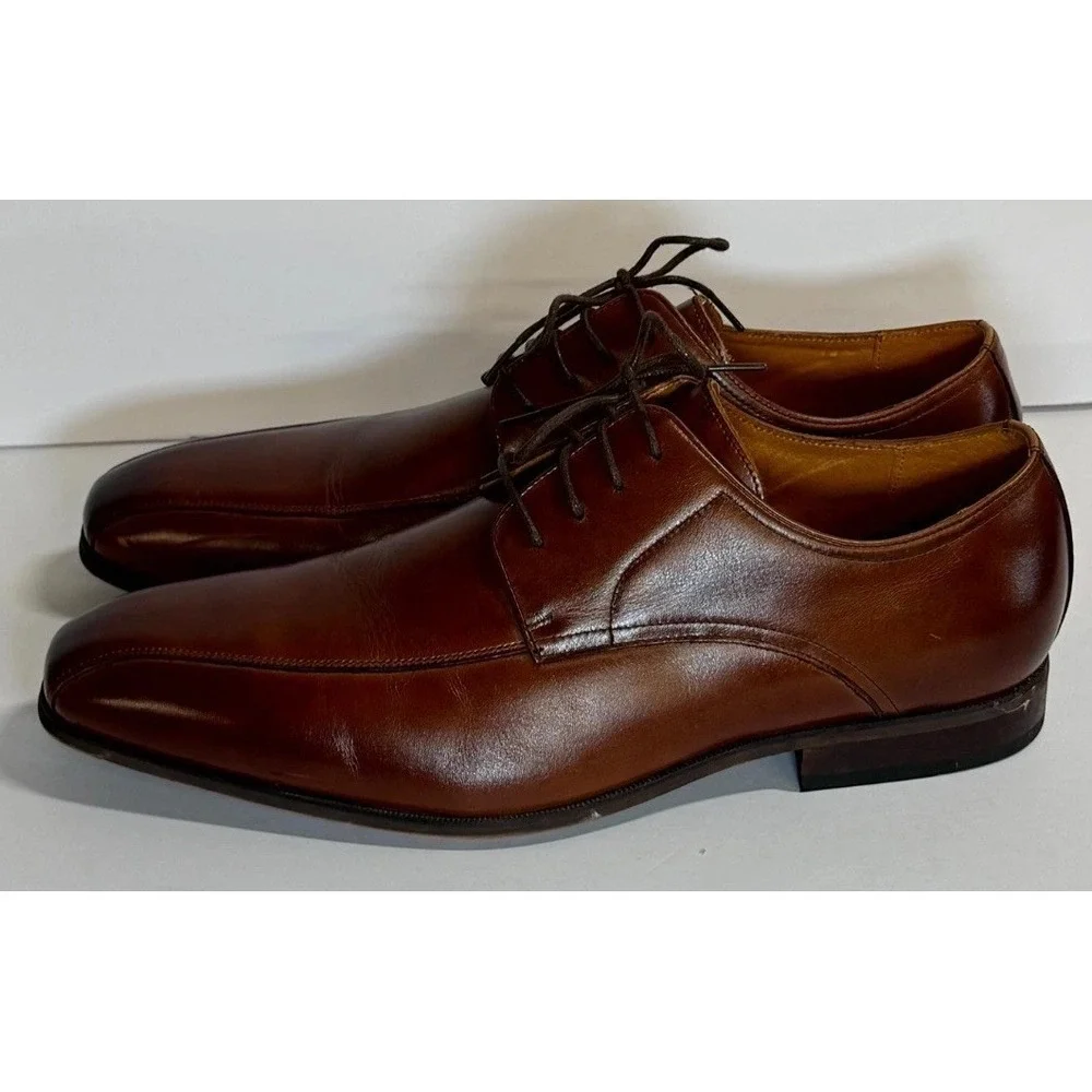 Florsheim Corbetta 14181-221 Mens 13 D Dress Shoes Cognac Brown Bike Toe Oxford